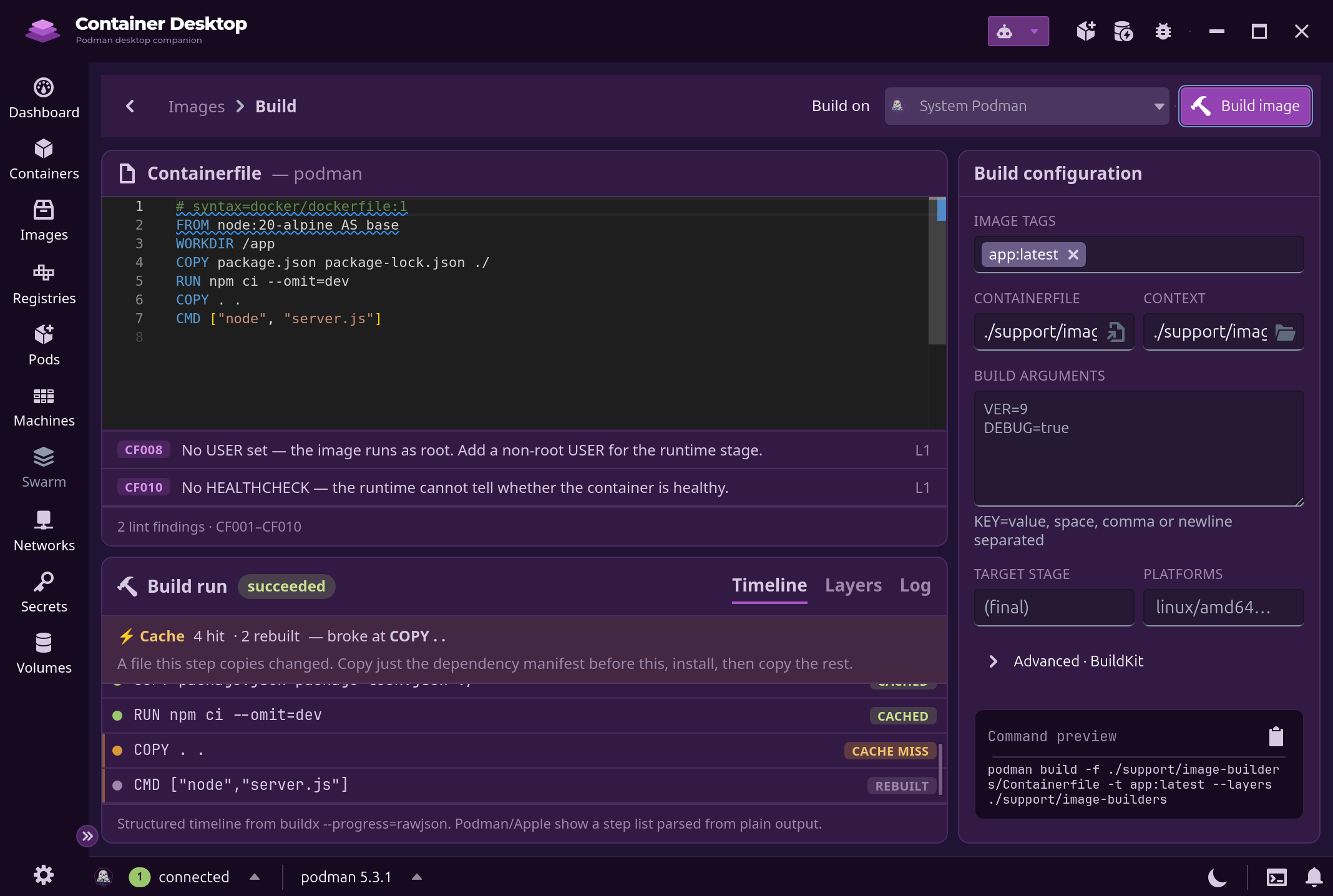 Building an image in the Build Studio